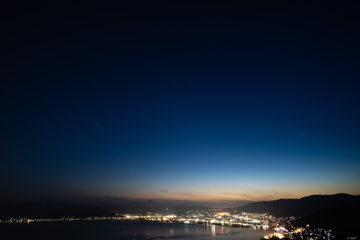 長野県・諏訪湖の風景
