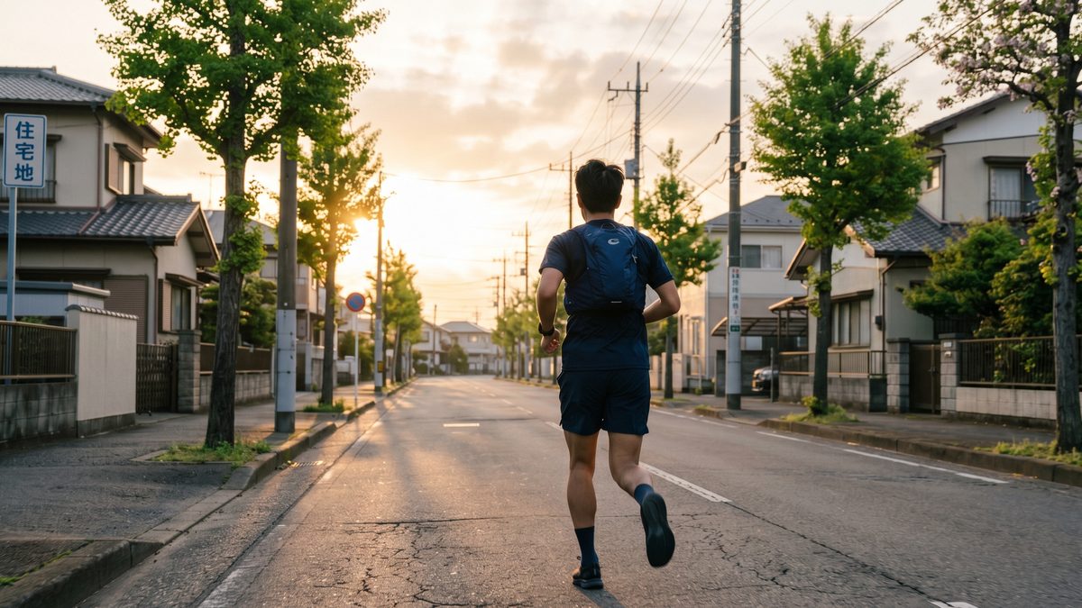 ランニングコースの早朝風景・MP走のイメージ